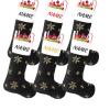 AtiMing 6 Pack Personalize Plush Christmas Stockings 22inches Black Faux Fur Christmas Hanging Stockings with Gold Sequin Snowflakes for Fireplace, Xmas Tree, Home Decoration - 56cm view 1