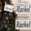 AtiMing 6 Pack Personalize Plush Christmas Stockings 22inches Black Faux Fur Christmas Hanging Stockings with Gold Sequin Snowflakes for Fireplace, Xmas Tree, Home Decoration - 56cm view 4