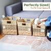 CHI AN HOME 12x12 Storage Cube Bins Wicker Storage Basket for Cube Shelf, Natural Foldable Square Baskets for Storage, Large Woven Cube Storage Bin with Handle, Baskets for Pantry, Bedroom Set of 4 view 4
