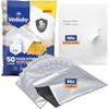 Wallaby 50 Count 1-Gallon Mylar Bags with Labels, 10 Mil Total Thickness Long-Term Food Storage Pouches, 10x14 Heat-Sealable Airtight Packaging - Silver view 1