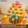 DIWNELEM 16 Tier Acrylic Cupcake Stand Display Riser Holder for Cupcakes, Collectibles, Figures, Comestics, Perfumes, Jewelry - Black Acrylic Display Stand Organizer view 4