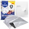 Wallaby 50 Count 1-Pint Mylar Bags with Labels, 10 Mil Total Thickness Long-Term Food Storage Pouches, 6x8 Heat-Sealable Airtight Packaging - Silver view 1