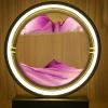 LFFH Glass Quicksand Painting, 3D Quicksand Art Sand Scene Dynamic Round Glass Sandscape Painting Desk Lamp Sand Painting Lamp (Color : Purple, Size : 29x10x33cm) view 1