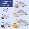 Wallaby 50 Count 2-Quart Mylar Bags with Labels, 10 Mil Total Thickness Long-Term Food Storage Pouches, 8x12 Heat-Sealable Airtight Packaging - Silver view 2