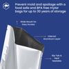 Wallaby 50 Count 2-Quart Mylar Bags with Labels, 10 Mil Total Thickness Long-Term Food Storage Pouches, 8x12 Heat-Sealable Airtight Packaging - Silver view 4