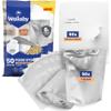 Wallaby 50 Count 1-Quart Gusset Mylar Bags with Labels, 12 Mil Total Thickness Long-Term Food Storage Pouches, 10x7 Stand-Up Zipper Heat-Sealable Airtight Packaging - Silver view 1