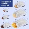 Wallaby 50 Count 1-Quart Gusset Mylar Bags with Labels, 12 Mil Total Thickness Long-Term Food Storage Pouches, 10x7 Stand-Up Zipper Heat-Sealable Airtight Packaging - Silver view 2