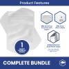 Wallaby 50 Count 1-Quart Gusset Mylar Bags with Labels, 12 Mil Total Thickness Long-Term Food Storage Pouches, 10x7 Stand-Up Zipper Heat-Sealable Airtight Packaging - Silver view 3