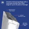 Wallaby 50 Count 1-Quart Gusset Mylar Bags with Labels, 12 Mil Total Thickness Long-Term Food Storage Pouches, 10x7 Stand-Up Zipper Heat-Sealable Airtight Packaging - Silver view 4