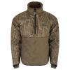 Drake Waterfowl Men's LST Guardian Flex Double Down 1/4 Zip Eqwader Insulated Waterproof Breathable Resistant Hunting Jacket, Mossy Oak Bottomland, XX-Large view 1
