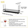 Bar Wine Rack Ceiling Wall Hanging Wine Bottle Holder Metal, Upside Down Wine Glass Storage Racks, Goblet Stemware Racks for Under Cabinet, Kitchen Black Adjustable Height ( Size : 140x25x21cm ) view 4