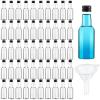 208 Mini Liquor Bottles 1.7 oz Plastic Mini Empty Spirit Bottle with Black Screw Cap Small Wine Hot Sauce Container with Caps Liquid Funnel Easy Pouring Party view 1