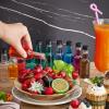 208 Mini Liquor Bottles 1.7 oz Plastic Mini Empty Spirit Bottle with Black Screw Cap Small Wine Hot Sauce Container with Caps Liquid Funnel Easy Pouring Party view 4