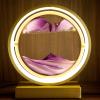 LFFH Glass Quicksand Painting, 3D Quicksand Art Sand Scene Dynamic Round Glass Sandscape Painting Desk Lamp Sand Painting Lamp (Color : Purple-1, Size : 29x10x33cm) view 1