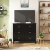 BOLUO Black Dresser for Bedroom 6 Drawer Dressers & Chests of Drawers Small Fabric Dresser Storage for Closet Modern view 2