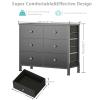 BOLUO Black Dresser for Bedroom 6 Drawer Dressers & Chests of Drawers Small Fabric Dresser Storage for Closet Modern view 3