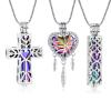 mingkejw 3 Pcs Cylinder/Cross/Heart Urn Necklace for Ashes Cremation Jewelry for Women Men Stainless Steel Memorial Necklaces Ash Holder for Human Pets Keepsake Jewelry for Loved Ones with Fill Tool view 1