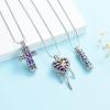 mingkejw 3 Pcs Cylinder/Cross/Heart Urn Necklace for Ashes Cremation Jewelry for Women Men Stainless Steel Memorial Necklaces Ash Holder for Human Pets Keepsake Jewelry for Loved Ones with Fill Tool view 2