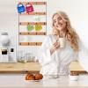 Aomomery Wall Mounted Coffee Mug Holder, Large 5 Tier Shelf with 20 Hooks for Cups, Rustic Wooden Display Rack for Kitchens, Homes and Bars (Bamboo) view 2