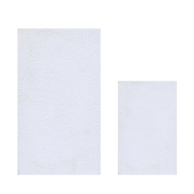 Better Trends Micro Plush Collection Tufted 100% Polyester 2 Piece Set (17" x 24" | 24" x 40") Bath Rug Set, White