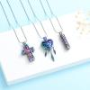 mingkejw 3 Pcs Cylinder/Cross/Heart Urn Necklace for Ashes Cremation Jewelry for Women Men Stainless Steel Memorial Necklaces Ash Holder for Human Pets Keepsake Jewelry for Loved Ones with Fill Tool view 3