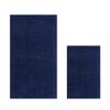 Better Trends Micro Plush Collection Tufted 100% Polyester 2 Piece Set (17" x 24" | 24" x 40") Bath Rug Set, Navy view 1