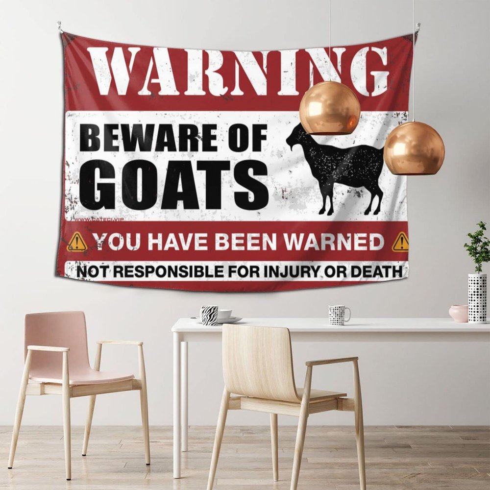 Beer Decor Beware of Goats Tapestry Aesthetic Stuff Coquette Room Decor ( Size : 75X100CM )