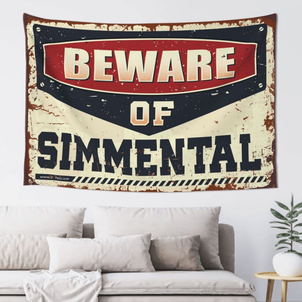 Beer Decor Beware of Simmental Tapestry Aesthetic Stuff Coquette Room Decor ( Size : 75X100CM )
