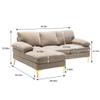 RXRRXY Sofa/Modern L-Shaped Sofa, Living Room Sofa, Modular Sofa, Leisure Sofa, Living Room Bedroom Office Home Theater Gold Leg Sofa (Camel) view 2