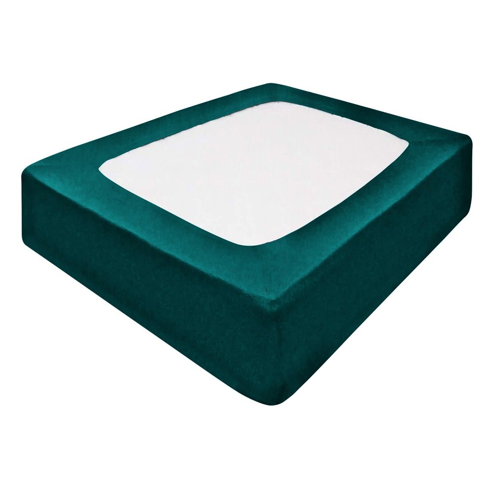 Silver Cotton Mattress Protector Encasement, Box Spring Cover King Size - 100% Egyptian Cotton Wrap Around 4 Sides Bed Skirt Box Springs up to 24 - King, Teal
