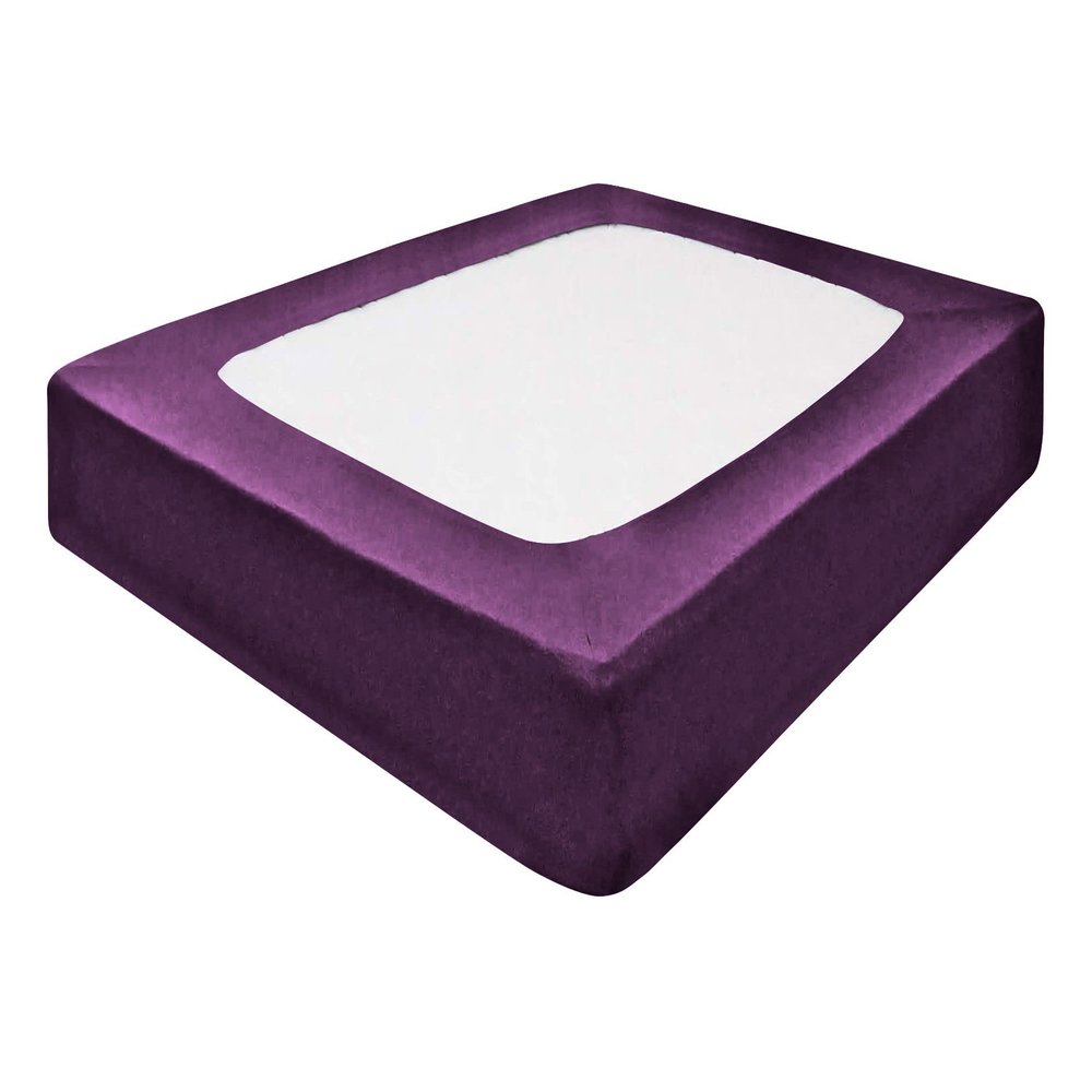 Silver Cotton Mattress Protector Encasement, Box Spring Cover TwinXL Size - 100% Egyptian Cotton Wrap Around 4 Sides Bed Skirt Box Springs up to 24 - TwinXL, Plum