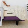 Silver Cotton Mattress Protector Encasement, Box Spring Cover TwinXL Size - 100% Egyptian Cotton Wrap Around 4 Sides Bed Skirt Box Springs up to 24 - TwinXL, Plum view 3