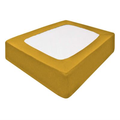 Silver Cotton Mattress Protector Encasement, Box Spring Cover King Size - 100% Egyptian Cotton Wrap Around 4 Sides Bed Skirt Box Springs up to 24 - King, Golden