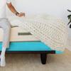 Silver Cotton Mattress Protector Encasement, Box Spring Cover Full Size - 100% Egyptian Cotton Wrap Around 4 Sides Bed Skirt Box Springs up to 26 - Full, Turquoise Blue view 3