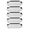 5pcs Stainless Steel Decorative Tray,Jewelry Dish, Bathroom Tray, Vanity Tray,Oval Shaped Towel Tray Cosmetics Jewelry Storage Tray Dish Plate Organizer (silver) view 1