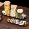 5pcs Stainless Steel Decorative Tray,Jewelry Dish, Bathroom Tray, Vanity Tray,Oval Shaped Towel Tray Cosmetics Jewelry Storage Tray Dish Plate Organizer (silver) view 3