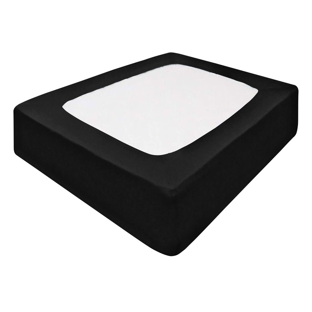 Silver Cotton Mattress Protector Encasement, Box Spring Cover TwinXL Size - 100% Egyptian Cotton Wrap Around 4 Sides Bed Skirt Box Springs up to 26 - TwinXL, Black