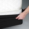 Silver Cotton Mattress Protector Encasement, Box Spring Cover TwinXL Size - 100% Egyptian Cotton Wrap Around 4 Sides Bed Skirt Box Springs up to 26 - TwinXL, Black view 4