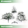 LuxenHome 6ft Flocked Pine Christmas Tree with Pine Cones, X-Shape Metal Stand view 4