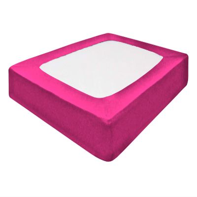 Silver Cotton Mattress Protector Encasement, Box Spring Cover Full Size - 100% Egyptian Cotton Wrap Around 4 Sides Bed Skirt Box Springs up to 24 - Full, Hot Pink