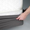 Silver Cotton Mattress Protector Encasement, Box Spring Cover TwinXL Size - 100% Egyptian Cotton Wrap Around 4 Sides Bed Skirt Box Springs up to 24 - TwinXL, Dark Grey view 4