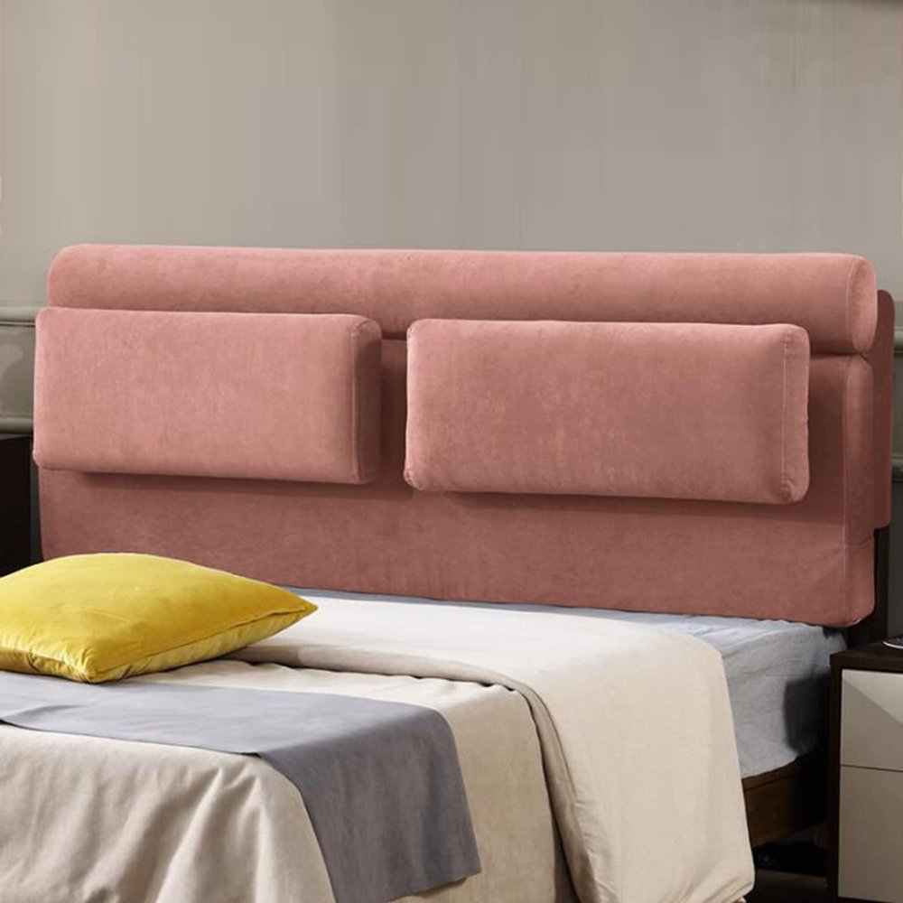 Adjustable Rectangle Headboard Backrest Upholstered Support Reading Wedge Pillow Lumbar Bolster Headrest for Day Bed Bunk Bed Removable Cover,C,with headboard 35.4"/90cm