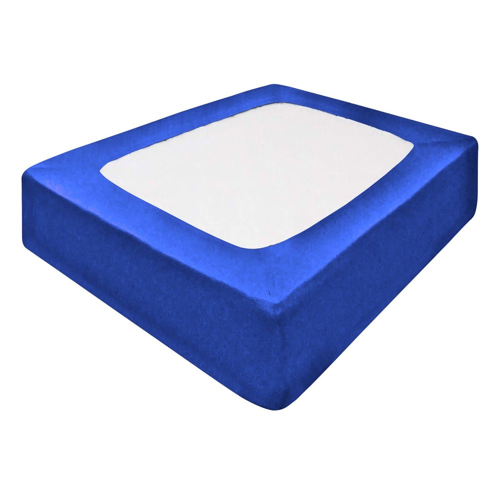 Silver Cotton Mattress Protector Encasement, Box Spring Cover Full Size - 100% Egyptian Cotton Wrap Around 4 Sides Bed Skirt Box Springs up to 24 - Full, Royal Blue