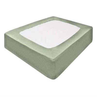 Silver Cotton Mattress Protector Encasement, Box Spring Cover Twin Size - 100% Egyptian Cotton Wrap Around 4 Sides Bed Skirt Box Springs up to 26 - Twin, Light Sage