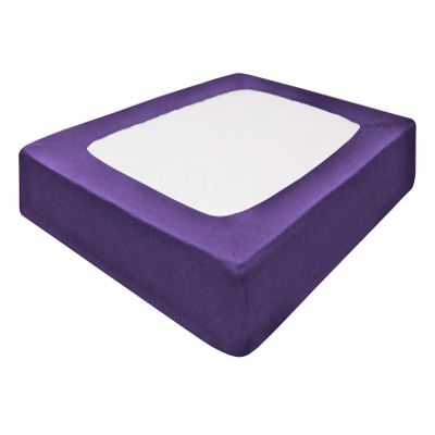 Silver Cotton Mattress Protector Encasement, Box Spring Cover Twin Size - 100% Egyptian Cotton Wrap Around 4 Sides Bed Skirt Box Springs up to 24 - Twin, Purple