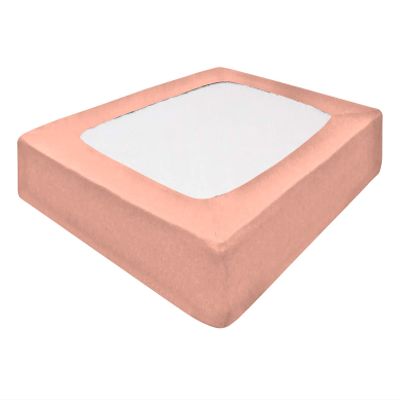 Silver Cotton Mattress Protector Encasement, Box Spring Cover TwinXL Size - 100% Egyptian Cotton Wrap Around 4 Sides Bed Skirt Box Springs up to 24 - TwinXL, Peach