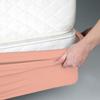 Silver Cotton Mattress Protector Encasement, Box Spring Cover TwinXL Size - 100% Egyptian Cotton Wrap Around 4 Sides Bed Skirt Box Springs up to 24 - TwinXL, Peach view 4