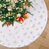 36 Inch White Push Tree Skirt Silver Faux Fur Christmas Tree Skirt Xmas Decorations view 1