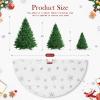 36 Inch White Push Tree Skirt Silver Faux Fur Christmas Tree Skirt Xmas Decorations view 4