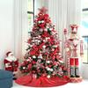 Christmas Tree Skirt 48 Inches Red Tree Skirt Glitter Sequin Tree Skirt for Winter Party Red Christmas Decorations view 2